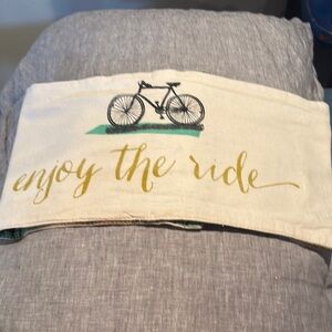 Gray Accent Pillow with Bicycle Design